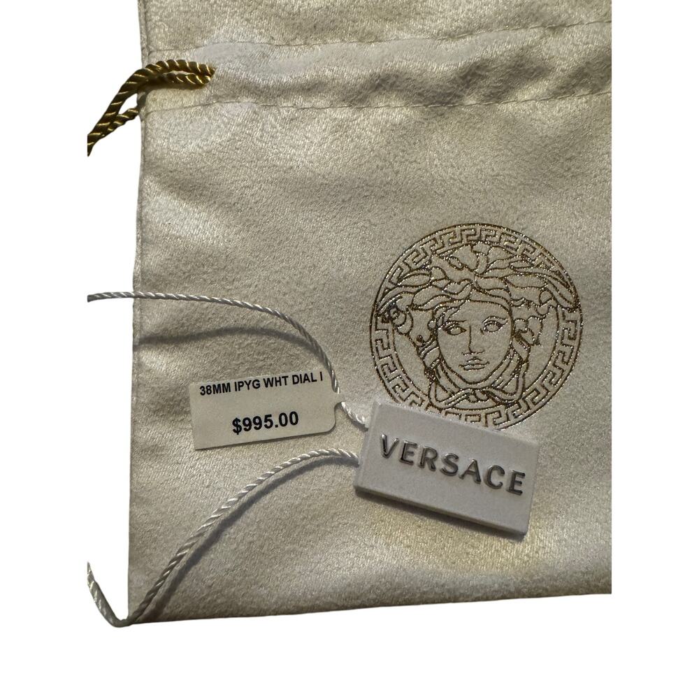 Versace VE8102319 V-Circle Lady white gold Stainless Steel Women's Watch NEW - Picture 8 of 14